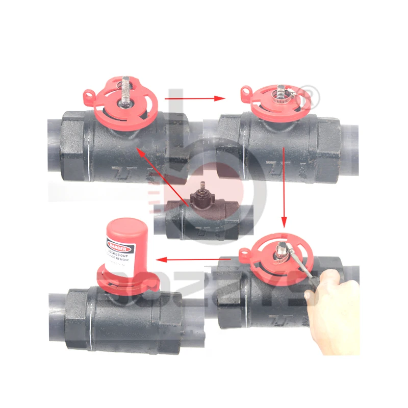 Предохранительный кран замок клапана предохранительный клапан замок ручной кран клапан замок удобный замок инженерный пластик PP Блокировка знак BD-F41