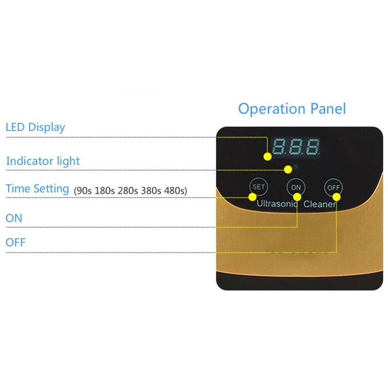 Hot sale Household Digital Ultrasonic Cleaner Bath Gold Silver Cd Jewelry Denture Watch Shaver Head Ultrasound Timer Tank 0.75