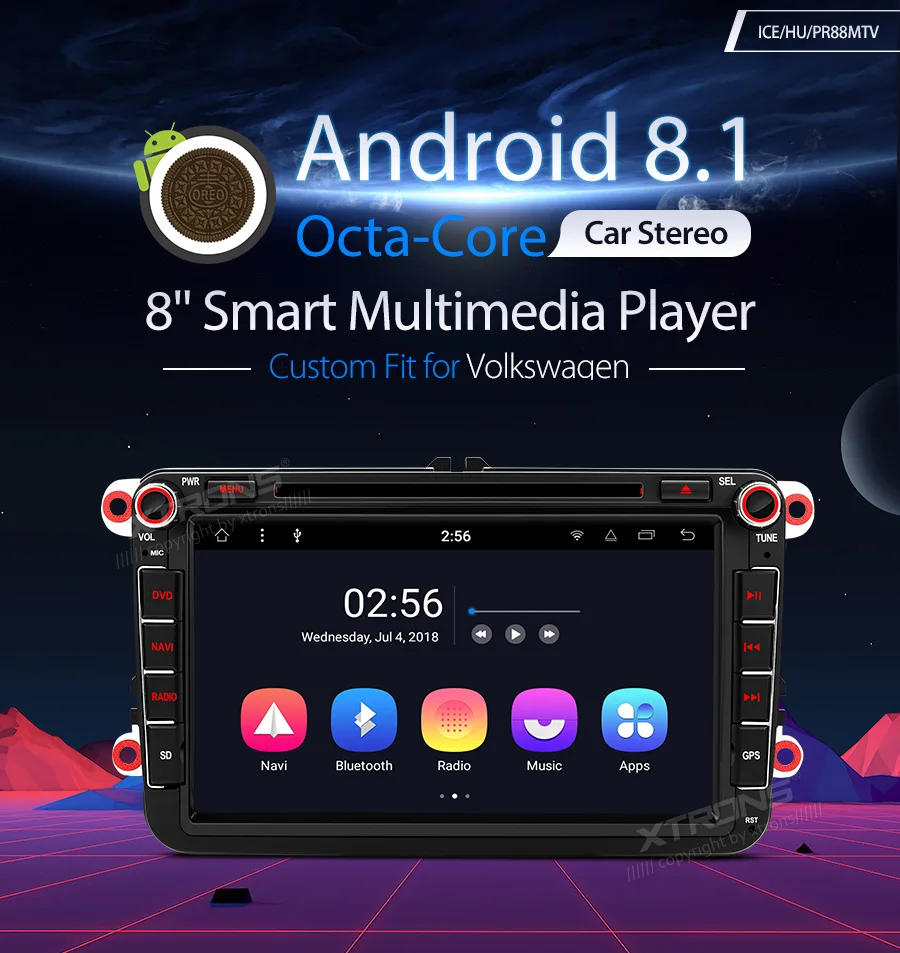 Flash Deal XTRONS 8" Android 8.1 Octa Core GPS Car Stereo DVD Player for VW Volkswagen Golf MK5 Jetta V Magotan Passat B For SKODA For SEAT 0