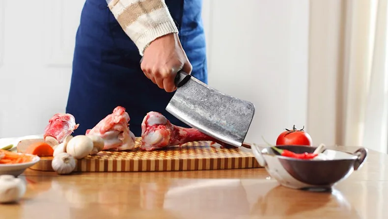 Кованый нож ручной работы из углеродистой стали, кухонный нож шеф-повара, многофункциональные режущие ножи, нож для нарезки