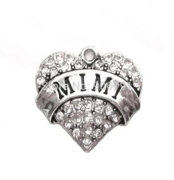 

50pcs a lot rhodium plated fashion MIMI Crystal Heart Pendant(A100060)