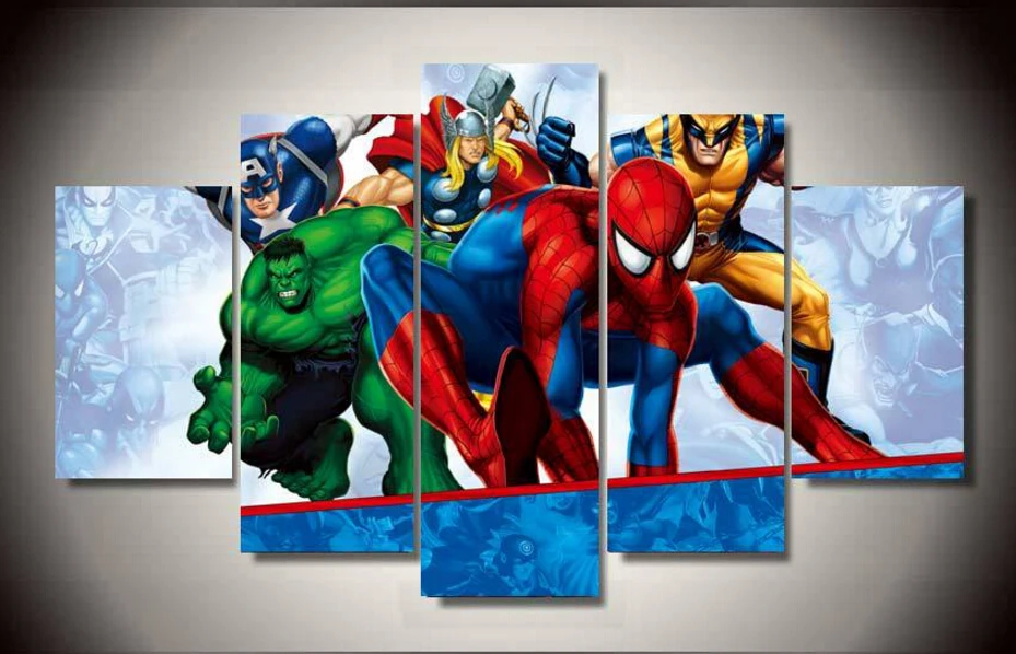 Framed Printed Comics Avengers Hero Painting on canvas room decoration