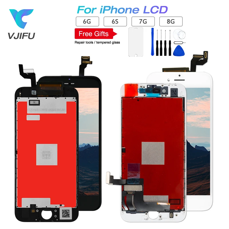 

50PCS/Lot AAA+ High Quality For iPhone 6 6S 7 8 LCD Display Touch Screen Digitizer Assembly No Dead Pixel Black White free shipp