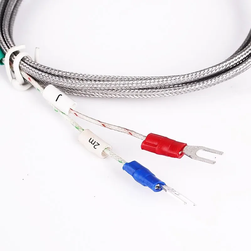 

J Type M6 M8 Screw Probe Thermocouple Temperature Sensor with 2M Cable for Industrial Temperature Controller