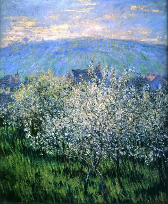 

High quality Oil painting Canvas Reproductions Plums Blossom (1879) By Claude Monet Painting hand painted