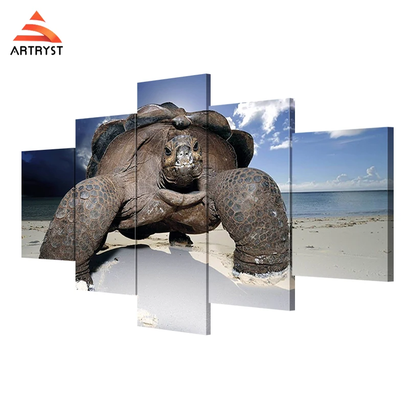 

Artryst brand modern home decor art wall painting turtle poster prints on canvas 5 panel modular canvas painting on wall AR160