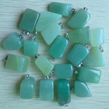 

2017 hot sell good quality green aventurine stone irregular pendants fit neckalce jewelry making charms 50pcs/lot Wholesale