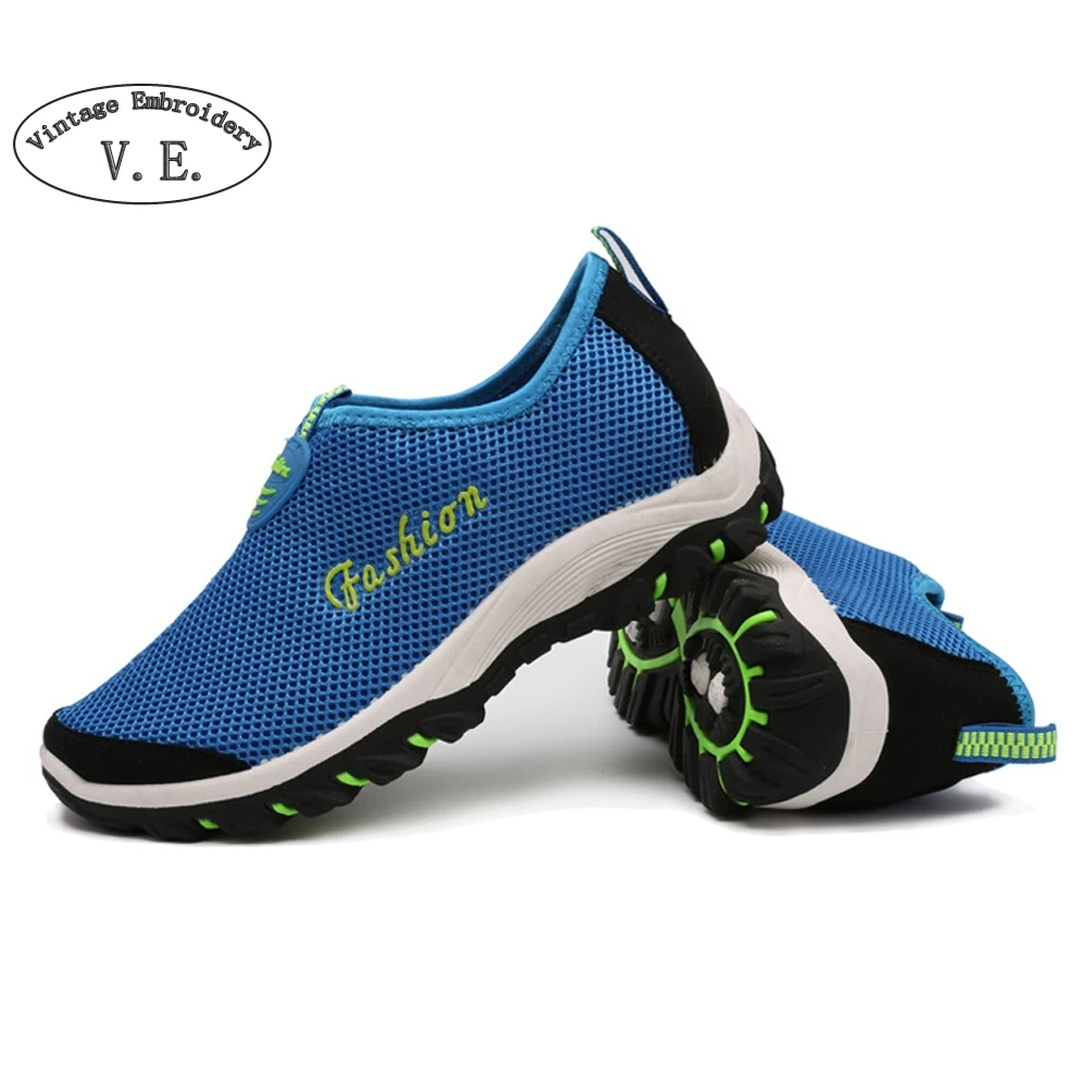

Plus Size Lovers Casual Shoes Men Breathable Loafers Fashion Mesh Shoes Zapatos Man Slip On Platform Flats Summer