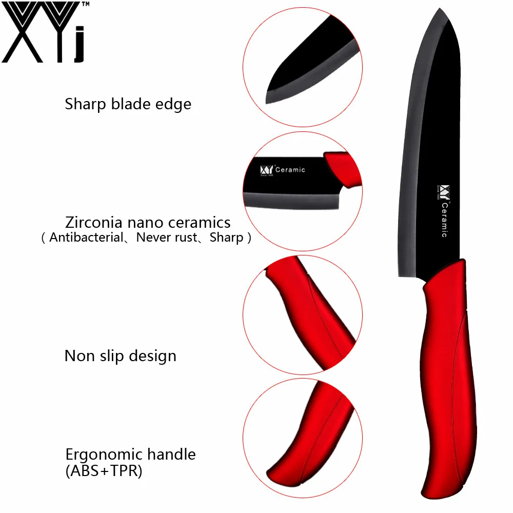 XYj наборы кухонных керамических ножей 3 дюйма для очистки овощей 4 дюйма 5 дюймов для нарезки кухонных керамических ножей острое лезвие Удобная ручка инструменты для поваров