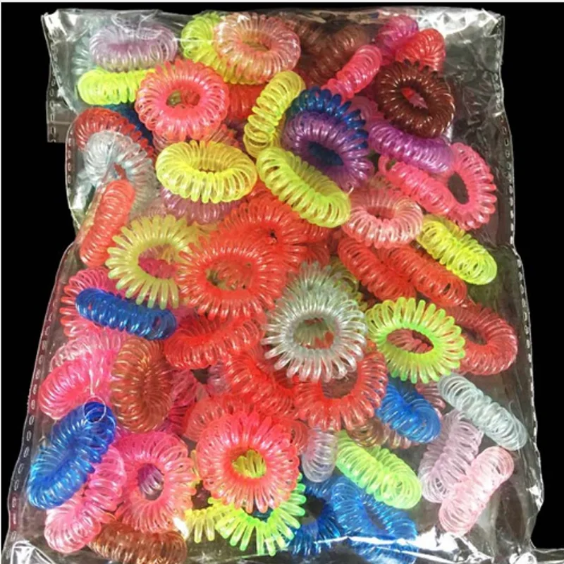 

30Pcs Random Color Gum Telephone Wire Elastic Hair Bands Ties Rings Rubber Ponytail Holder Bracelets Headbands Hair Accessories