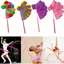 4 м красочные ленты для спортзала, танцевальная лента, художественная гимнастика, балетный стример, Вертлюг, палочка для профессиональных тренировок в тренажерном зале