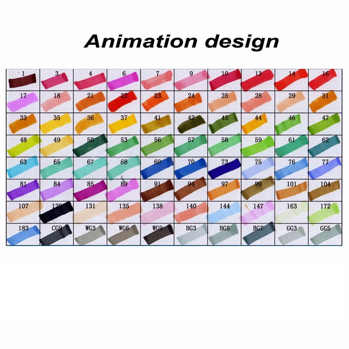 TouchFive 80 colores set rotulador pluma Punta doble negro para diseño de animación - 1