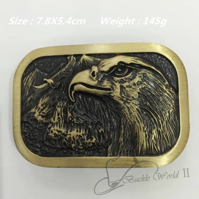 Модная уникальная пряжка для ремня с орлом из твердой латуни 78*54 мм 145 г