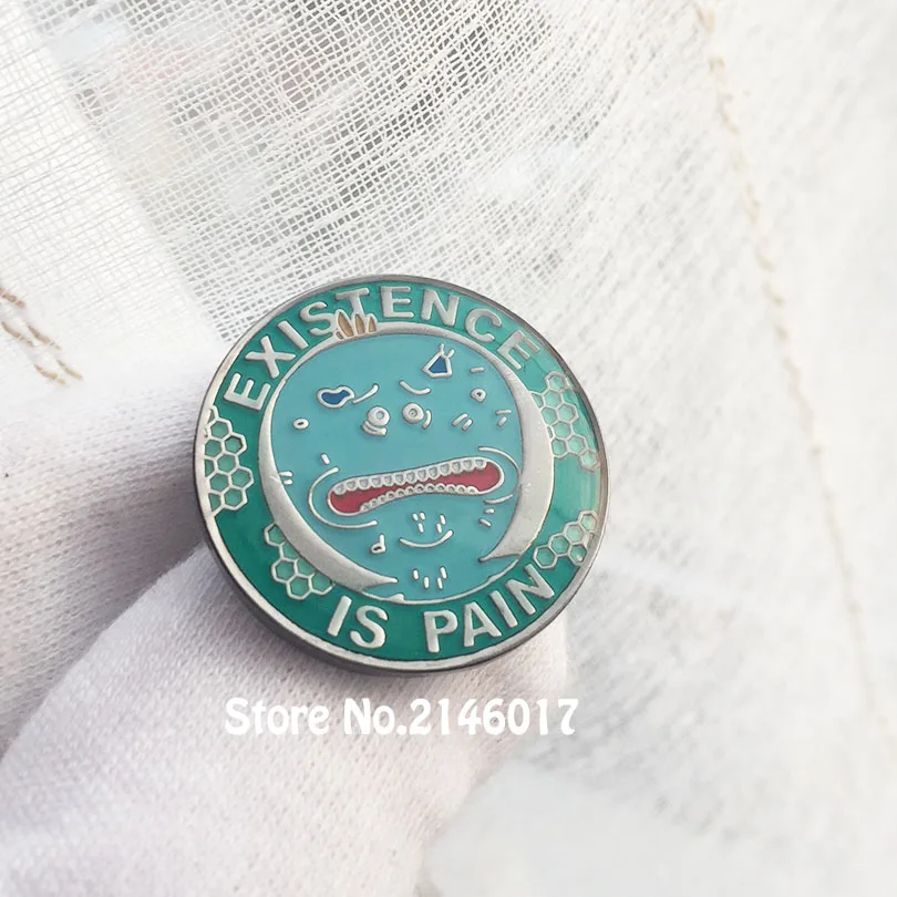 1 ''Mr. Meeseeks лацкан булавка Рик и Морти эмаль значки и броши Meeseek наличие боль готов ко всему Милый значок