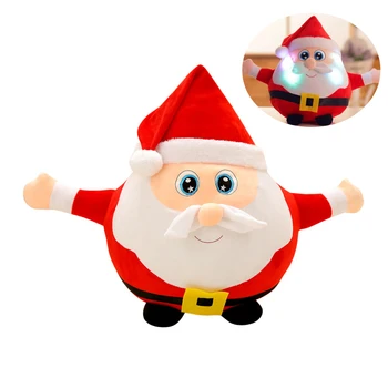 

Christmas Stuffed Animals Musical LED Plush Toys Luminous Doll Xmas Gift for Kids 55cm (Santa Claus)