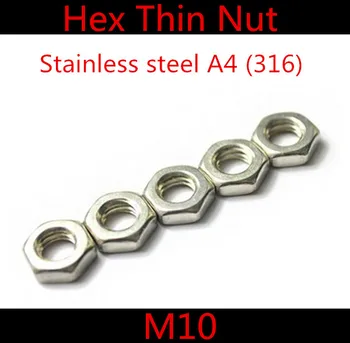 

20Pcs/Lot DIN439 Stainless Steel A4 M10 Hex Thin Nut SUS316
