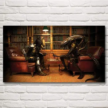 

FOOCAME Alien Movie Posters and Prints Living Room Fantasy Art Silk Modern Home Decorative Wall Painting Bedroom Decoration
