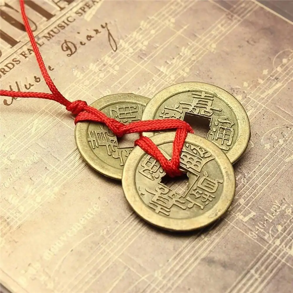 

Chinese Lucky Coins Ancient Good Luck Necklace Feng Shui Pendant Fortune Money Necklace