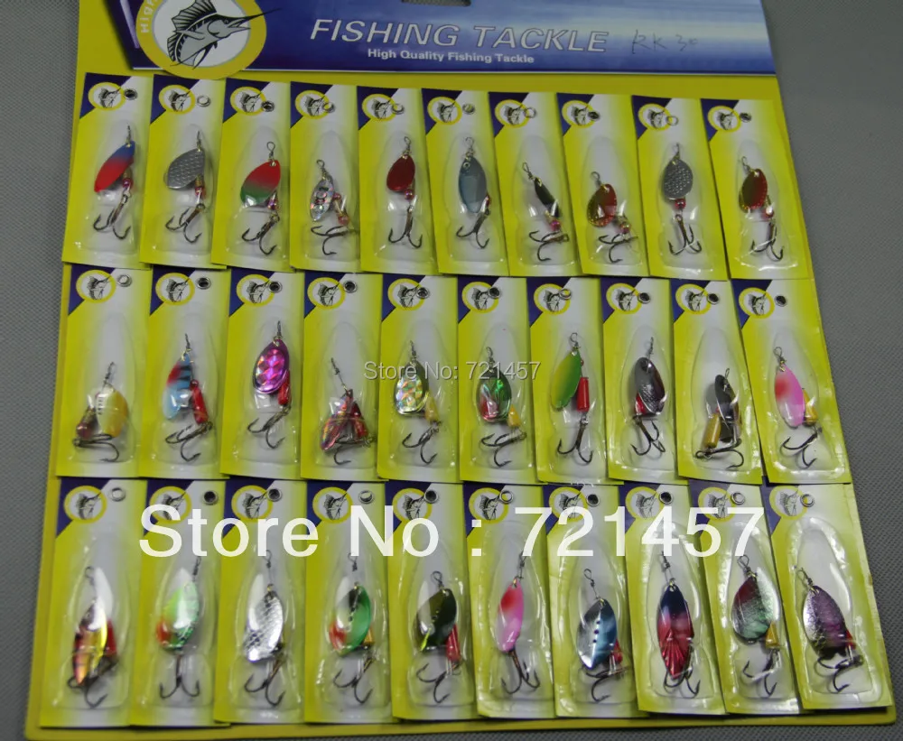 30pcs spinner super new fishing lure pike salmon bass T4Fishing Lures