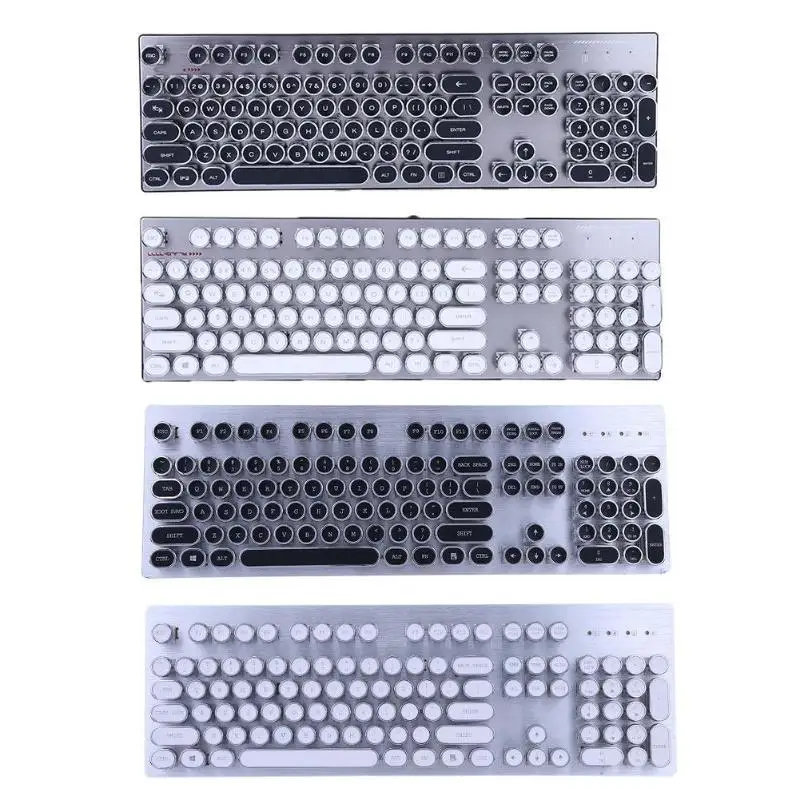 

Retro Steam Punk Style Computer Teclado 104 Keys Gaming Mechanical Keyboard with 12 Backlight Typewriter Notebook Desktop PC