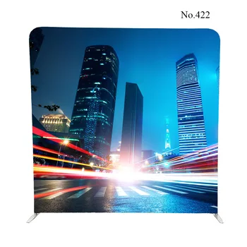 

No.422 the modern city night background pillow case backdrop with stand for photobooth