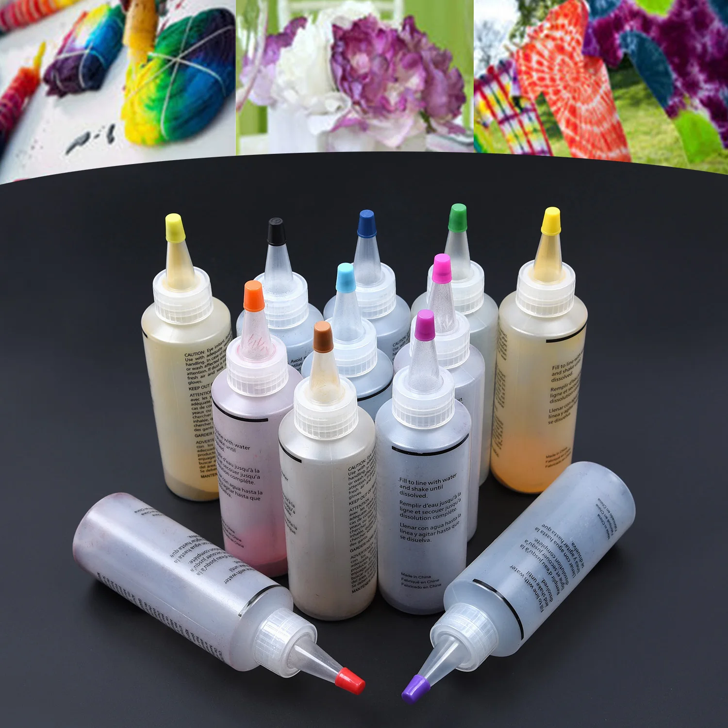 

12 Bottles Tulip One Step Tie Dye Kit Fabric Textile Permanent Paint DIY Making