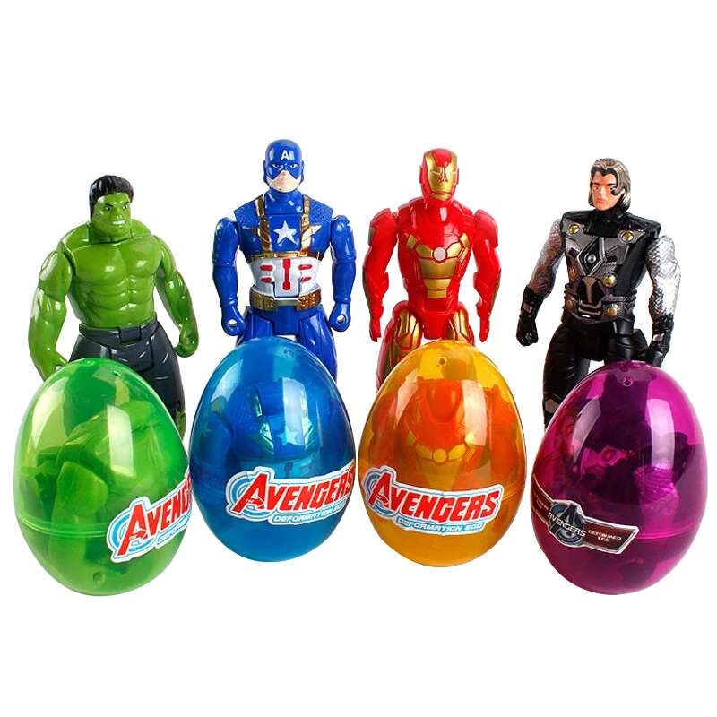 Xintoch マーベルアベンジャーズ変形卵のおもちゃパズルバットマンスパイダーマンアイアンマンキャプテンアメリカ Pvc ギフトため Aliexpress