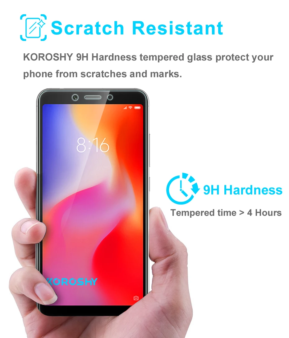 KOROSHY Real 2.5D 9H Tempered Glass for Xiaomi Redmi 6 Xiomi Redmi 6A Screen Protector 0.3mm Protective Toughened Glass Film (5)