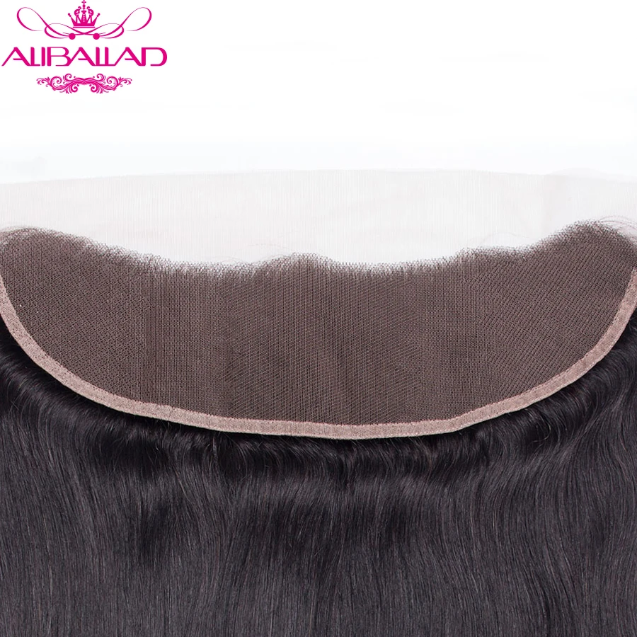ALIBALLAD Продукты для волос бразильские прямые Кружева Фронтальные предварительно сорванные не Реми человеческие волосы натуральный цвет 13x4