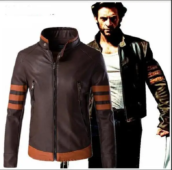 

Wolverines Jame Costume Pu Leather Wolverines Jacket Black Slim Fit Biker Motorcycle Jackets Coat Tactical Jacket Plus M- 5XL