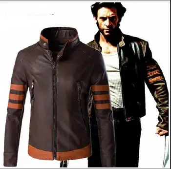 

Wolverines Jame Costume Pu Leather Wolverines Jacket Black Slim Fit Biker Motorcycle Jackets Coat Tactical Jacket Plus M- 5XL