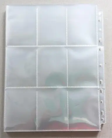 

100 Pieces/Lot Transparent Storage sleeves Protector 9 Pocket Plastic mgt pages without album for Trading Collecting Cards