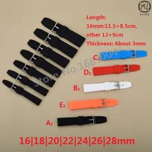 Black Men’s Rubber Strap, 16MM 18MM 20MM 22MM 24MM 26MM 28MM Waterproof Silicone Pin Buckle Watchbands, Watches Accessories