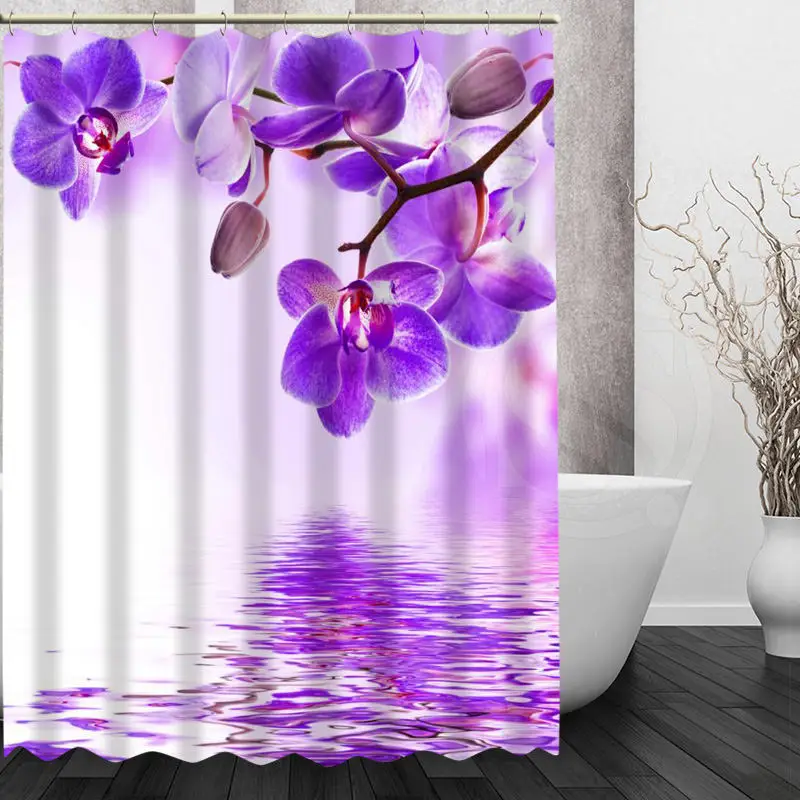 

Modern Style Pop boutique orchids flowers Shower Curtain Pattern Customized Shower Curtain Bathroom Fabric For Bathroom Decor