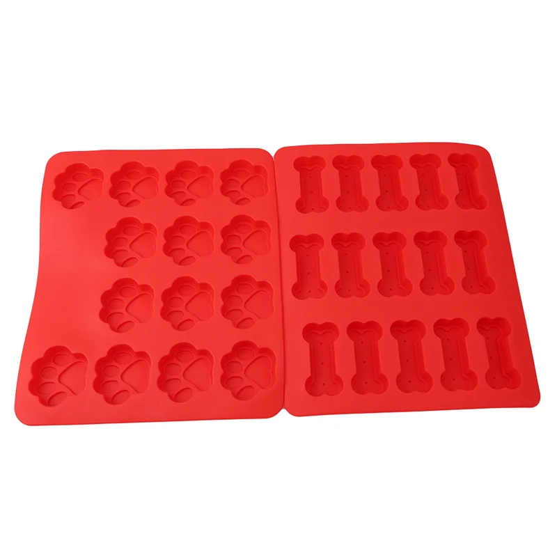 Fun Lovely Biscuit Cake Mold Puppy Paw & Bone Shape Kitchen Multifunctional Silicone Baking Pastry Deserts Cookies Mould G894600|baking pastry|shaped