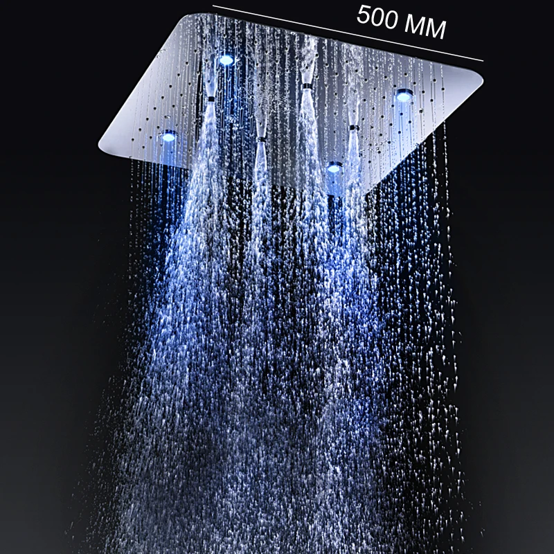 

2 Functions Shower Head 304 Stainless Steel Mirror Surface Rain + Mist Shower 20 inch Ceiling Mounted without mixer