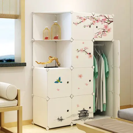 Home Furniture Bedroom Furniture Wardrobes PP storage cabinet assembly wardrobe closet armario ropero guarda roupa muebles sale