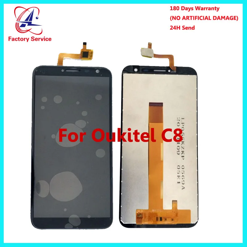

For 100% Original Oukitel C8 LCD Display+Touch Screen Panel Digital Replacement Parts Assembly 5.5 inch +Adhesive LCD Glass