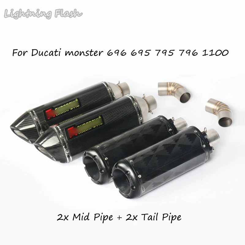 Для Ducati Monster 696 695 795 796 1100 выхлопная труба мотоцикла левая и правая Хвостовая + 2x