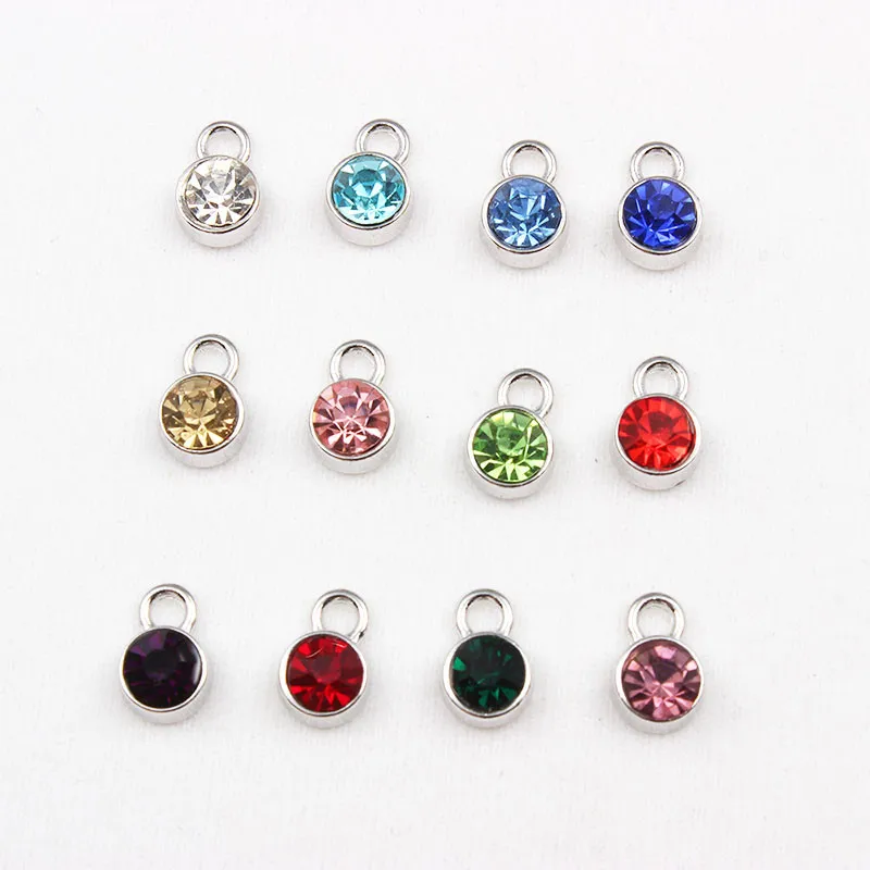 

Mix 60PCS Crystal Birthstone Floating Locket Charms Fit For Floating Glass Lockets