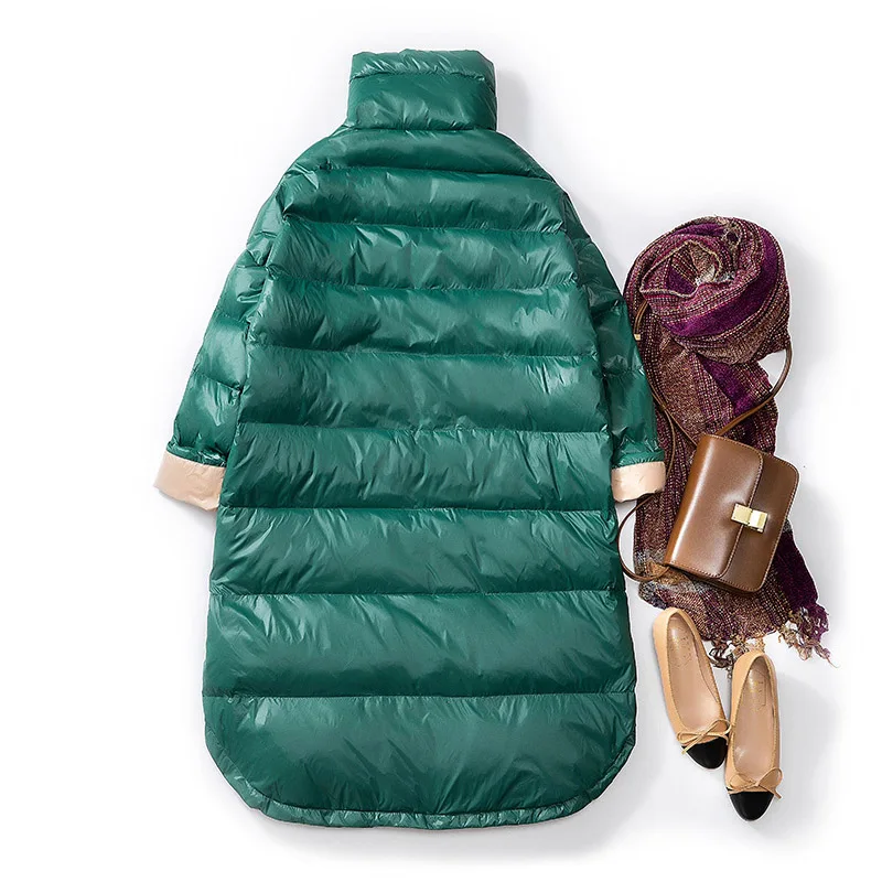 Kopen Ftlzz Ultra Licht 90% Witte Eend Donsjack Vrouwen Slanke Down Lange Jas Winter Parka Vrouwelijke Warme Parka Sneeuw Uitloper