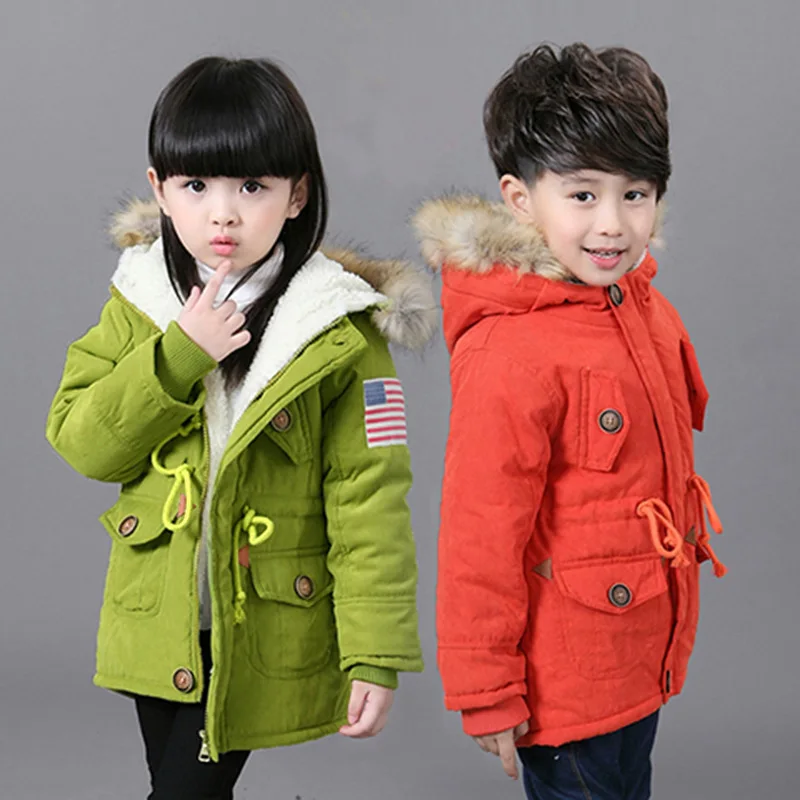Baby Girls Boys Winter Clothes Solid Coat Cotton Jacket Thick Warm Corduroy Outerwear