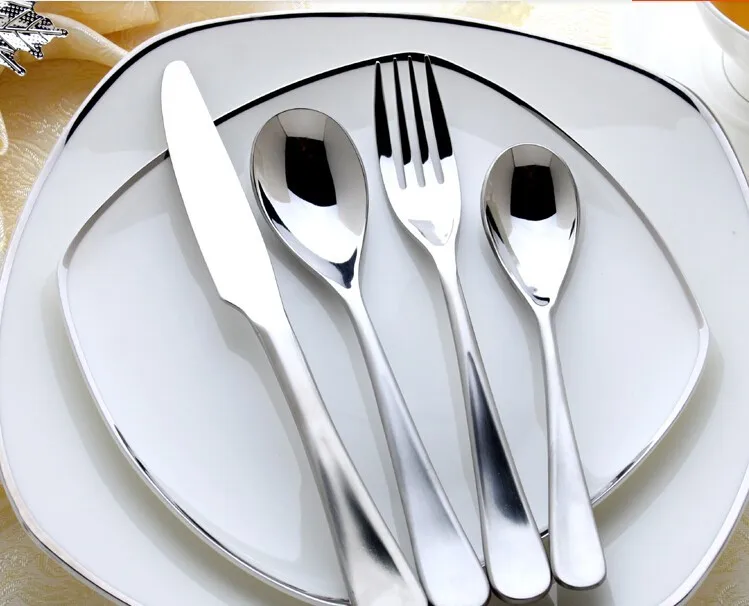 Высококачественные Новые западные пищевые свадебные столовые приборы набор ножей/кофейная ложка Вилка нож для стейка и вилка оптом