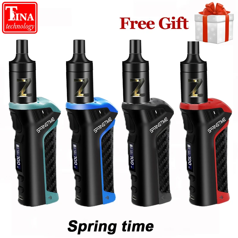 Spring Time 100W 18650 Box Mod Kit Smoke Cessation Electronic Cigarette Metal Body with 2.5 ml Vape Atomizer Vaporizer VS Smok Spring Time 100W 18650 Box Mod Kit Smoke Cessation Electronic Cigarette Metal Body with 2.5 ml Vape Atomizer Vaporizer VS Smok