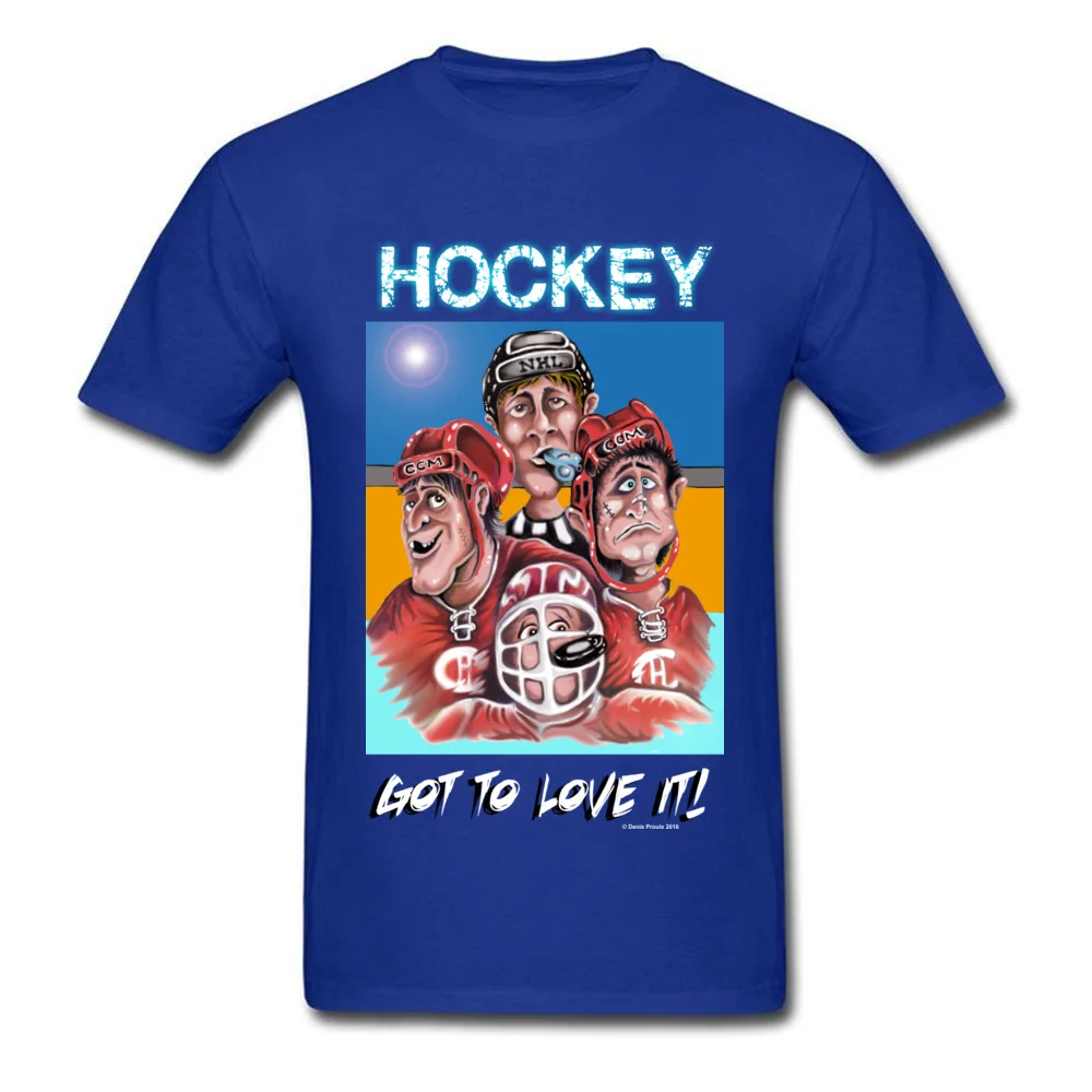 Hockey Round Collar T Shirt Summer Tops Shirts Short Sleeve 2018 Discount Cotton comfortable Tops & Tees Fashionable Mens Hockey blue
