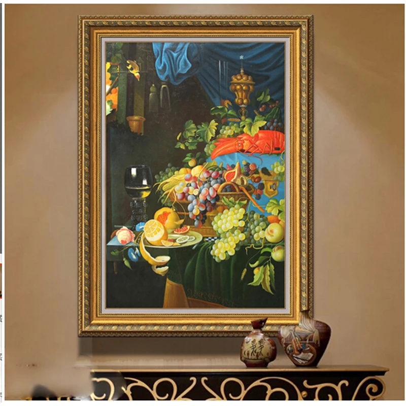 

Hand Painted flower Oil Painting Living Room Decor Kitchen dining room Decor fruit Canvas still lifes villa Landscape painting