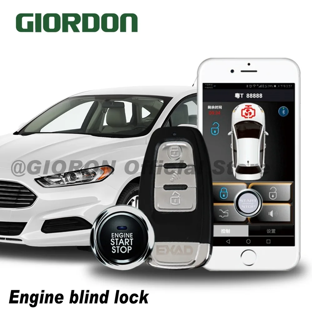 

Mobile phone remote start with engine lock function one key start induction anti-theft function keyless access system