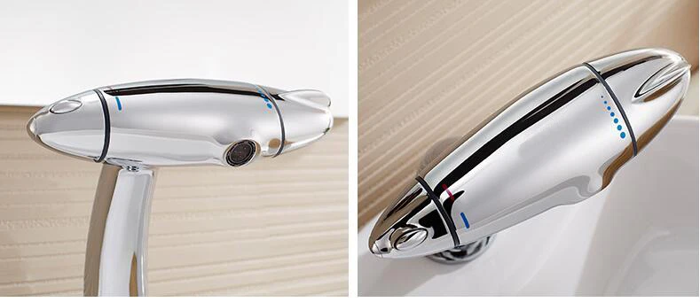 Недавно Роскошные Eruo стиль Термостатический смеситель для раковины Chrome полированная Ванна коснитесь Ванная комната сосуд Раковина кран