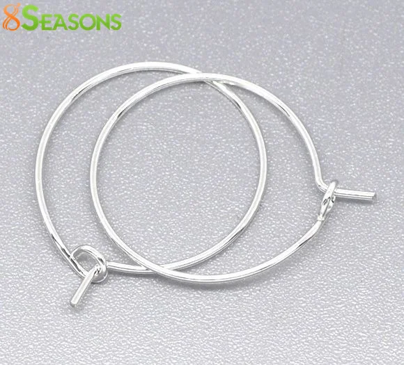 

Silver Plated Wine Glass Charm Rings/Earring Hoops 25x20mm,sold per pack of 200 8seasons