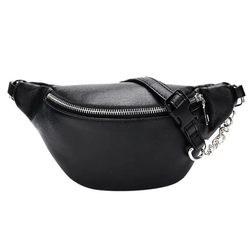 Модная поясная сумка на пояс из искусственной кожи с цепочкой, сумка на пояс, водонепроницаемая Противоугонная сумка для женщин, сумка на пояс для покупок, Z95 - Цвет: Black